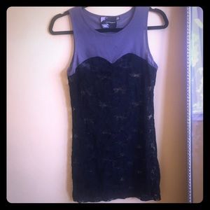 Black and grey Lacey see through long shirt